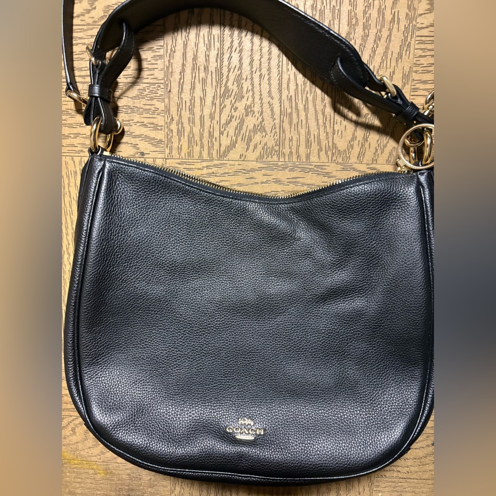 Coach Black Leather Hobo Bag